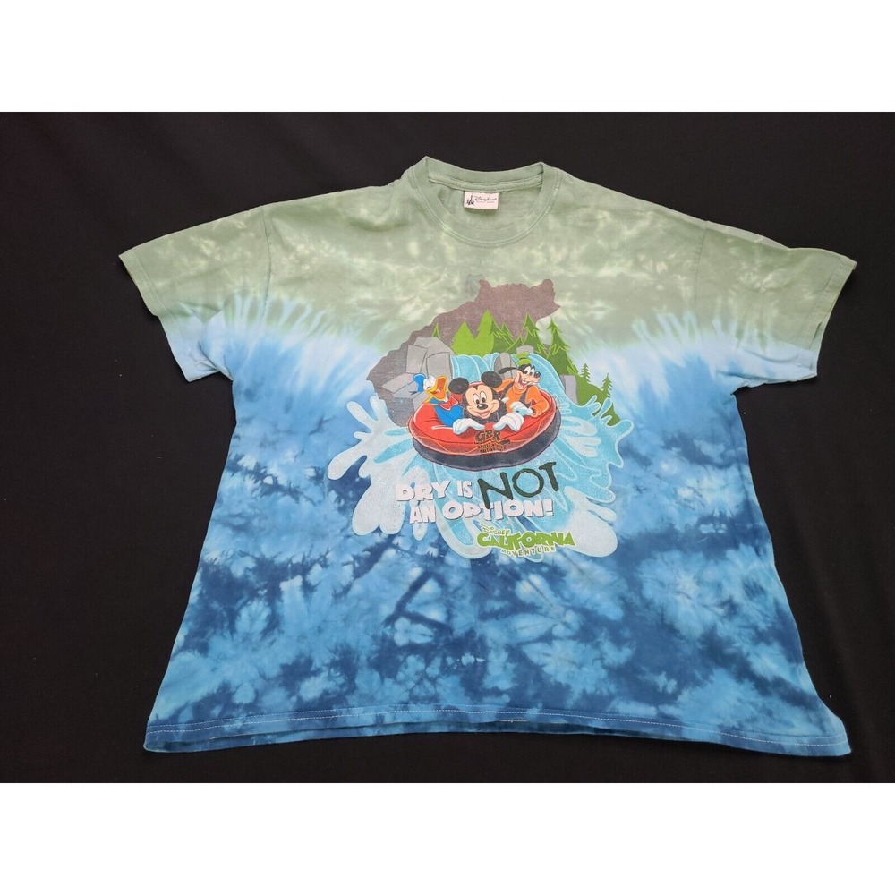 Vintage 2000s Disney Dry Is Not An Option Grizzly River Run Tie Dye Tee - Size L